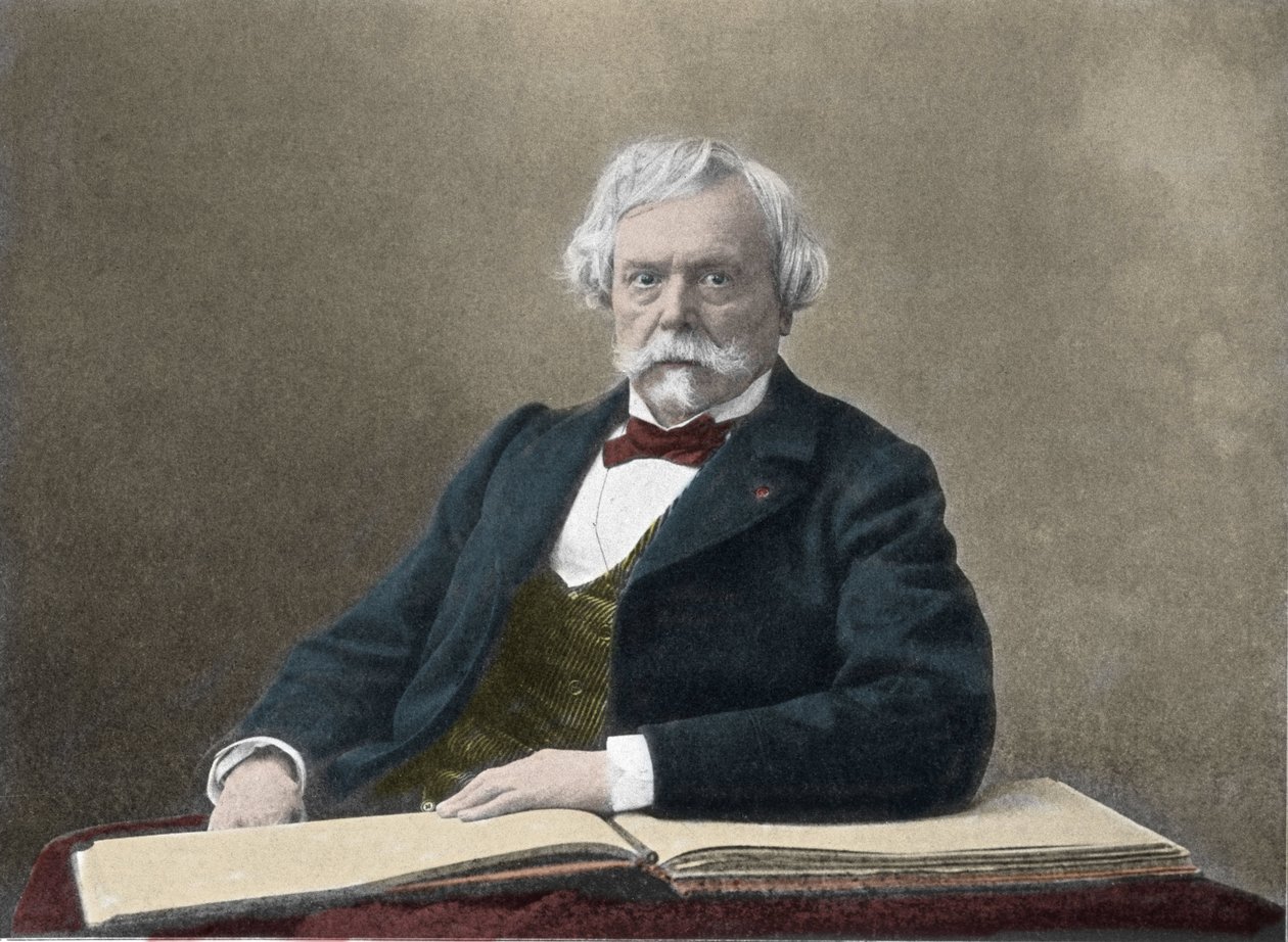 作家埃德蒙·德·贡古 (Edmond de Goncourt) 的肖像 (1822-1896) 19 世纪后期的照片 作者 法国摄影师