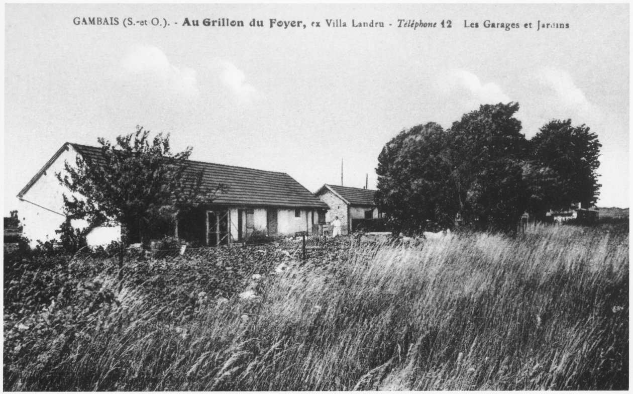 描绘Henri Desire Landru（1869-1922）在Gambais的房子的明信片 作者 法国摄影师