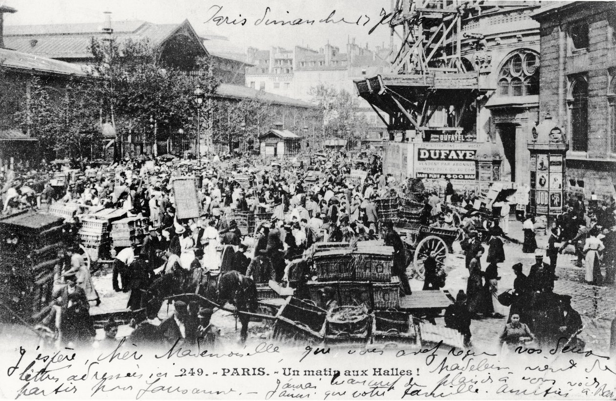 1914年之前，巴黎Les Halles的明信片 作者 法国摄影师