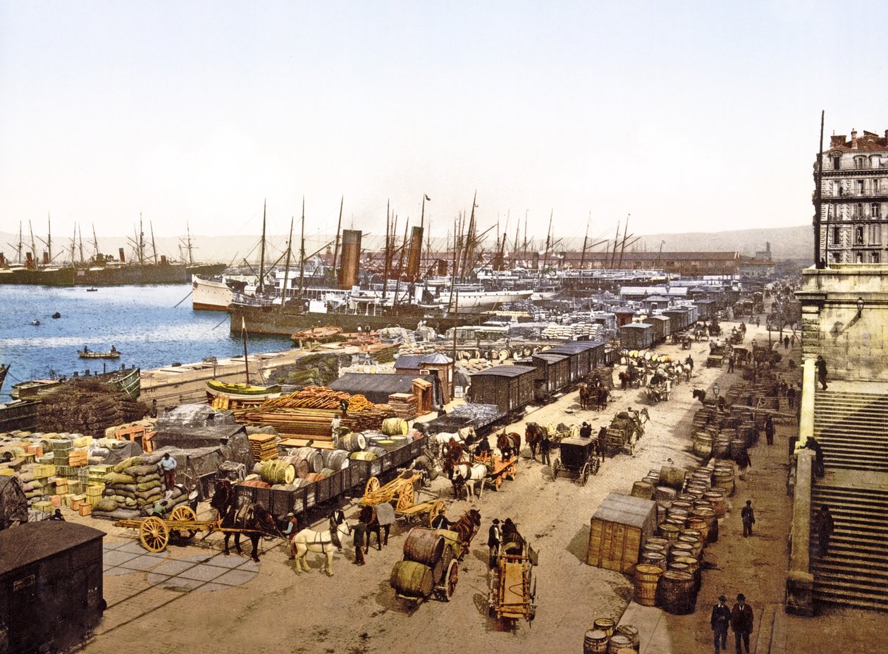 Quai de la Joliette，Marseilles，法国，酒吧。 1890-1900 作者 法国摄影师