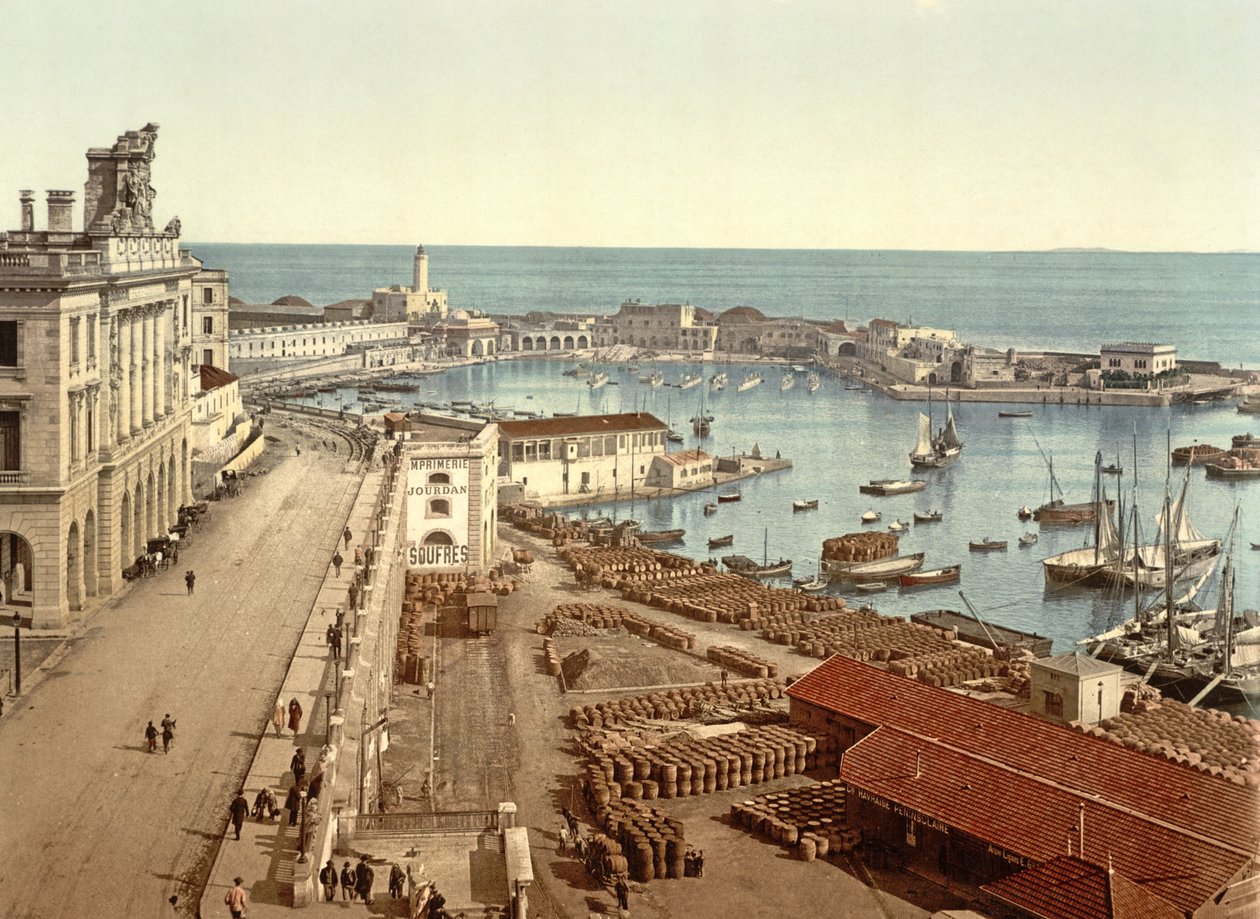 酒吧阿尔及尔的海港。 c.1900 作者 法国摄影师