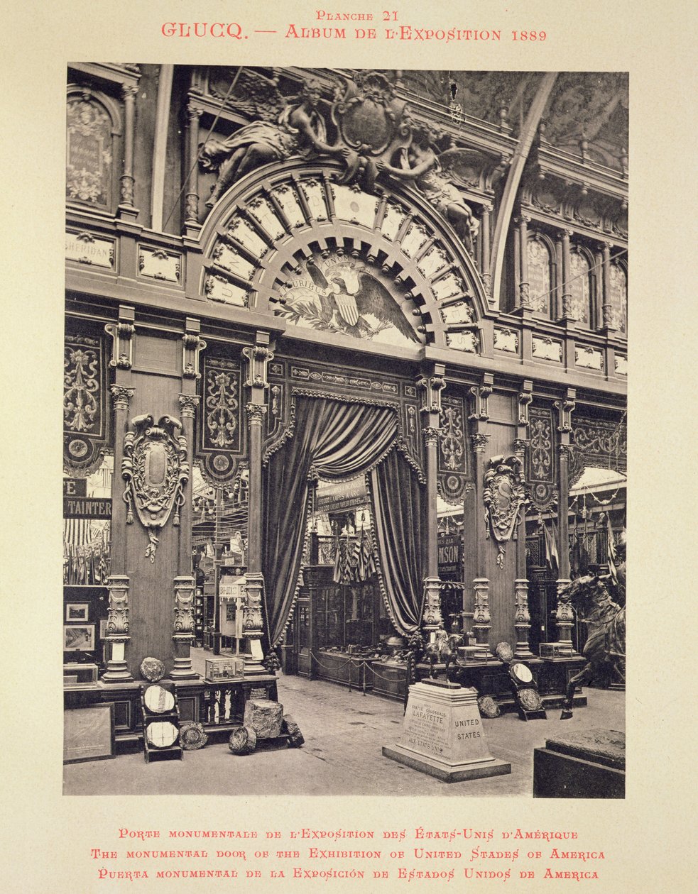 美国展览的纪念性大门，摘自1889年Glucq的《L
