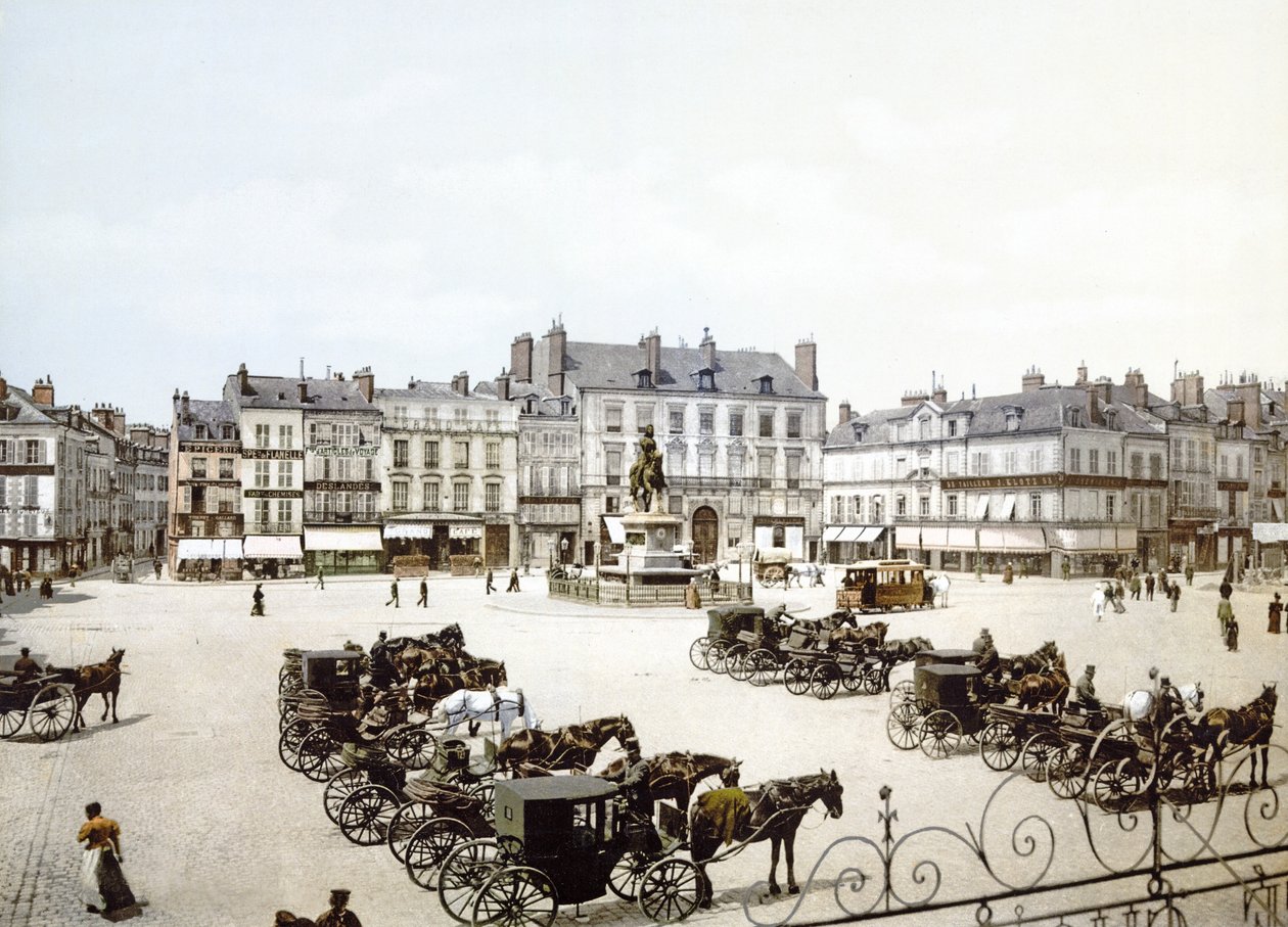 圣女贞德雕像，Place du Martroi，奥尔良，酒吧。 c.1900 作者 法国摄影师