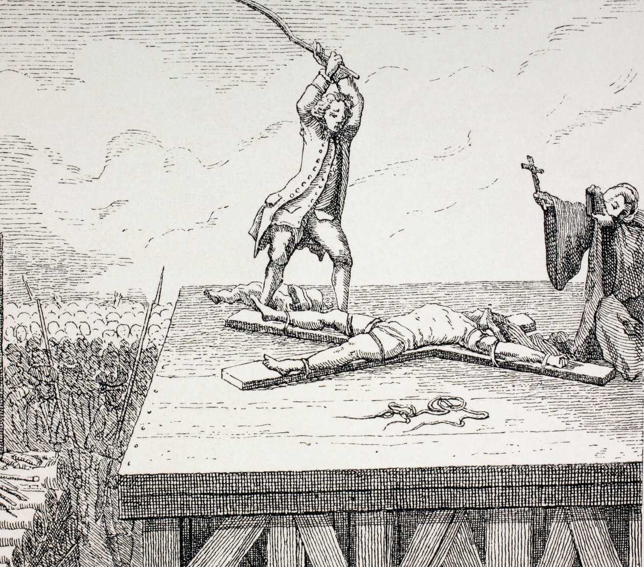 1875年在18世纪的Frace圣安德鲁十字架上被判处死刑的罪名被判刑 作者 法语学校