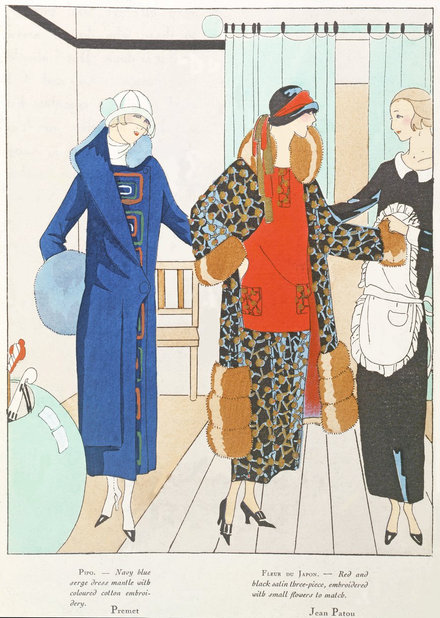 来自艺术之都的几件漂亮新装，Premet 和 Jean Patou 的服装，1923 年 10 月（平版） 作者 法语学校