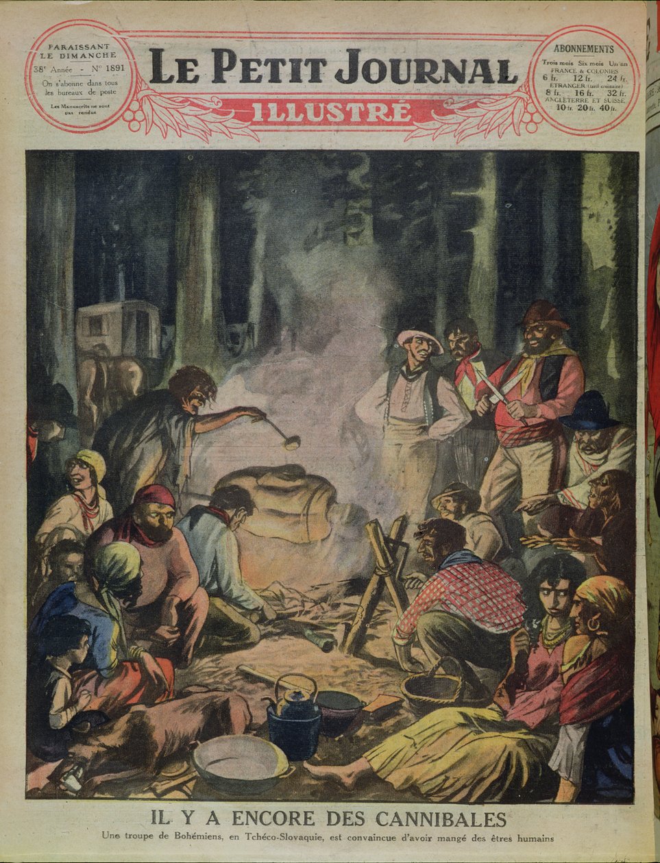 捷克斯洛伐克的一群食人族吉普赛人，来自Le Petit Journal，1927年 作者 法语学校