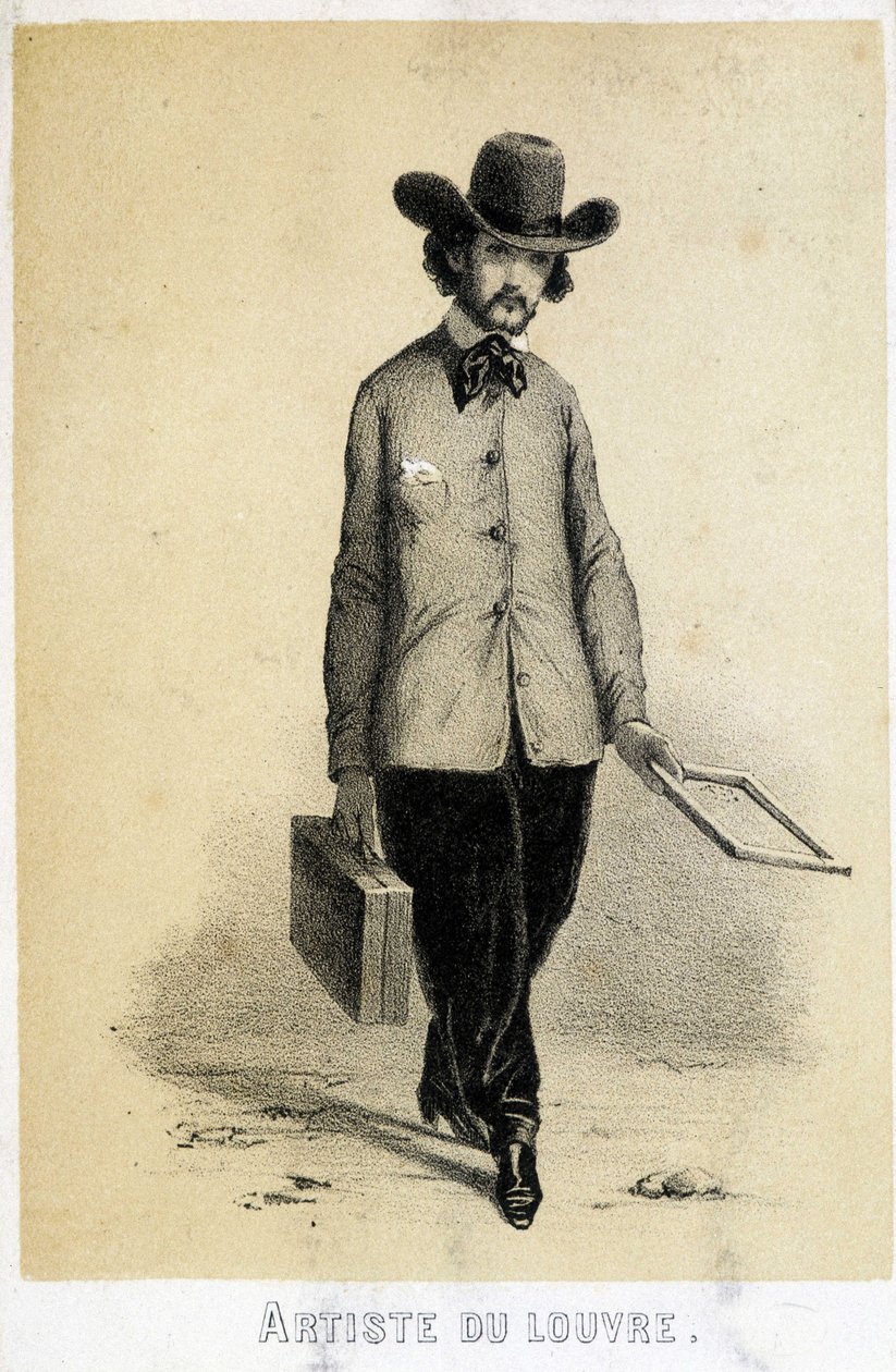 A Louvre artist - lithography 作者 法语学校