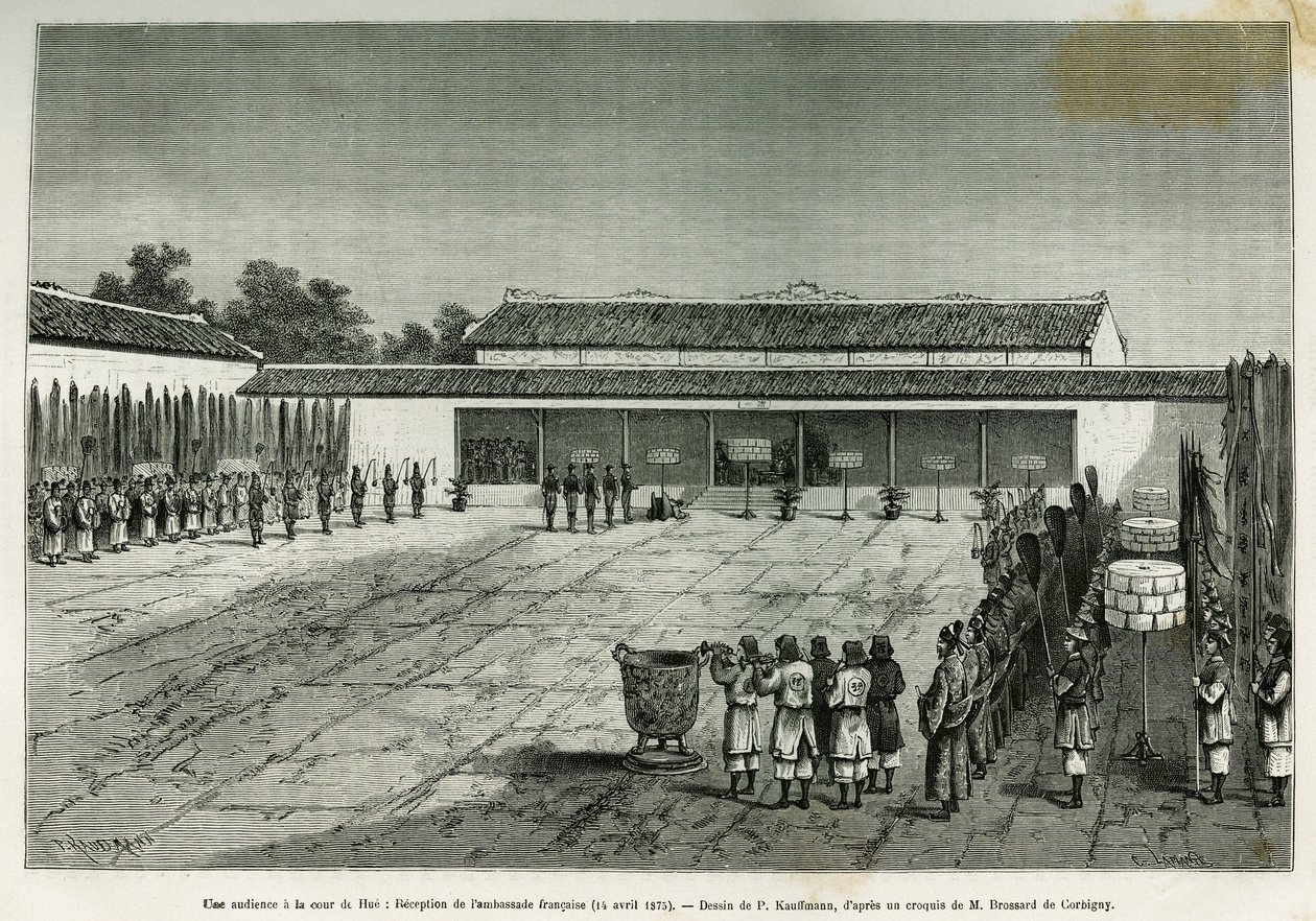 A hearing at the court of Hue (Vietnam), reception of the French embassy, April 14 作者 法语学校