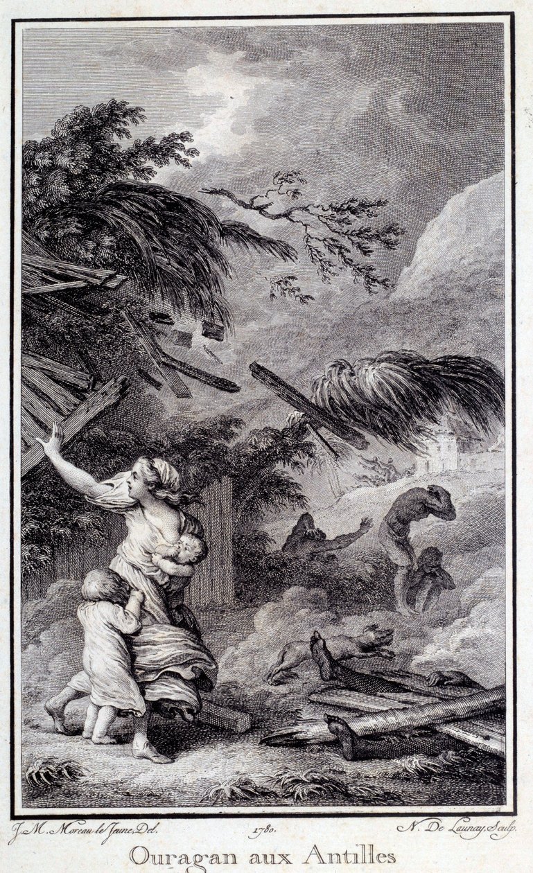 A hurricane in the West Indies. Engraving of 1780 Chartres, Museum of Fine Arts 作者 法语学校