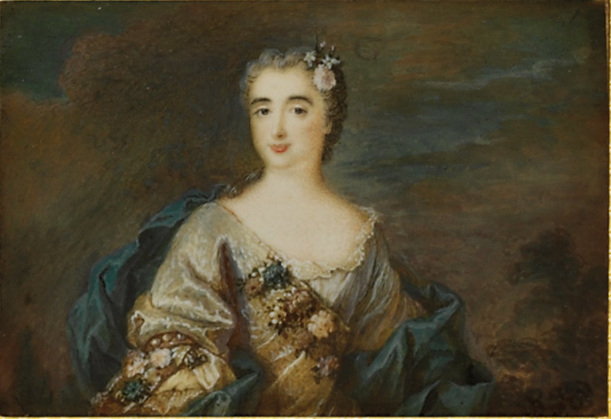 一位名叫路易丝·珍妮·德·杜尔福特（Louise-Jeanne de Durfot）的女士，公爵夫人玛莎琳与德拉米耶拉耶，约1750年 作者 法语学校