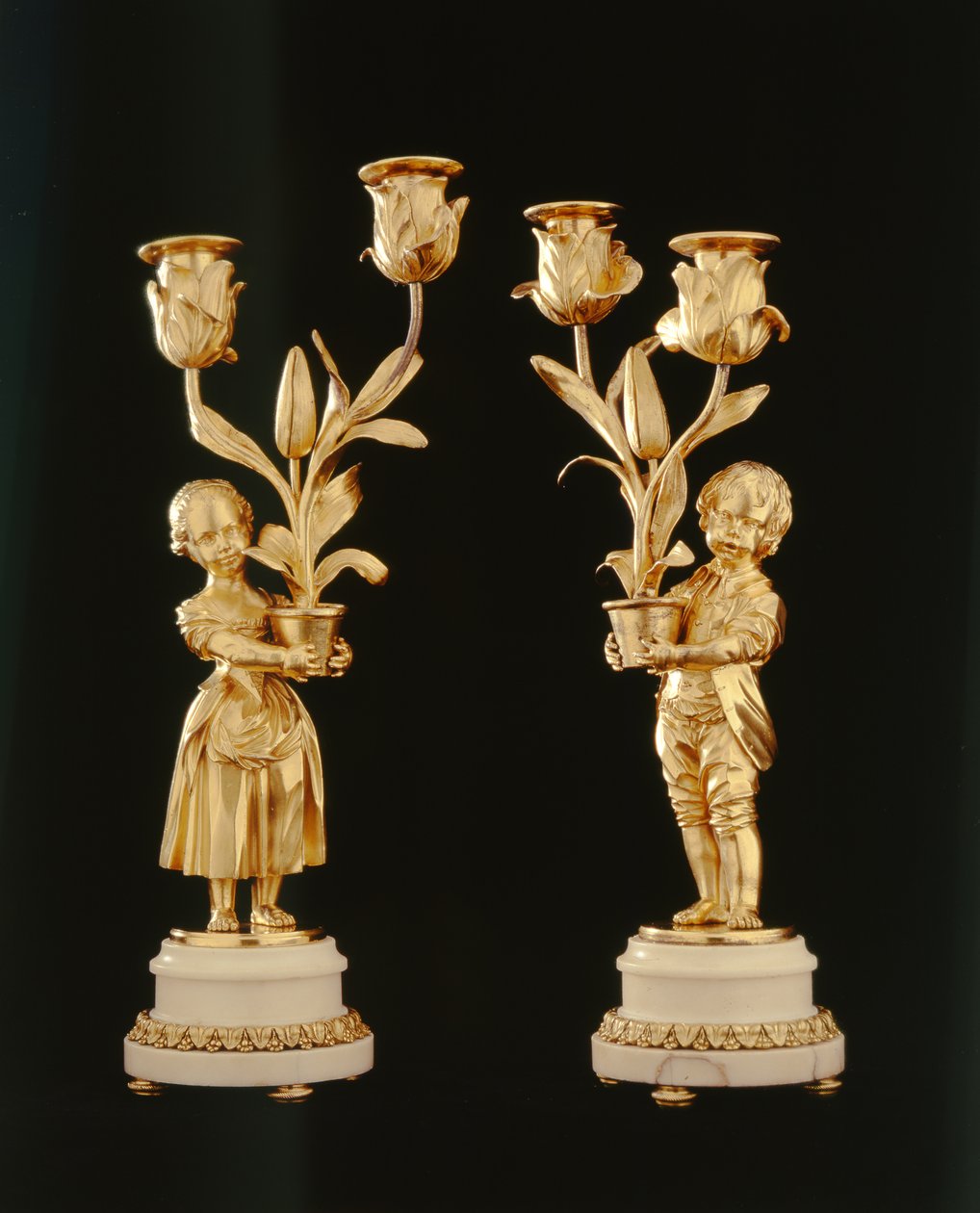 一对ormolu烛台（ormolu） 作者 法语学校