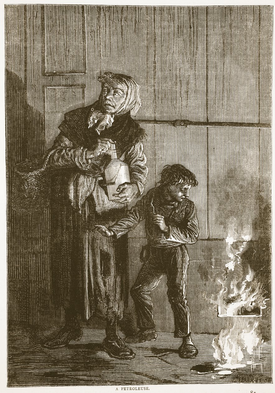 一个石油，1871年4月，插图来自卡塞尔斯法国和德国之间的战争历史，1870年至1871年 作者 法语学校