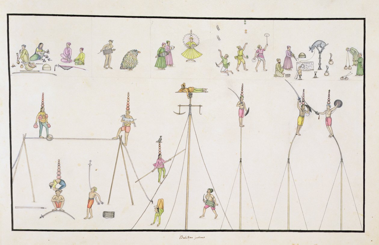 The Gentil Album的杂技演员，杂耍演员，模仿者，演艺人员，于1774年出版 作者 法语学校
