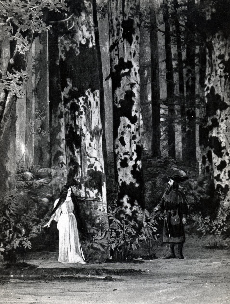 第一幕，德布西的Pelleas et Melisande的场景1，1902年4月在巴黎歌剧院合唱的第一部作品的照片，1902年6月剧院杂志的插图（李 作者 法语学校
