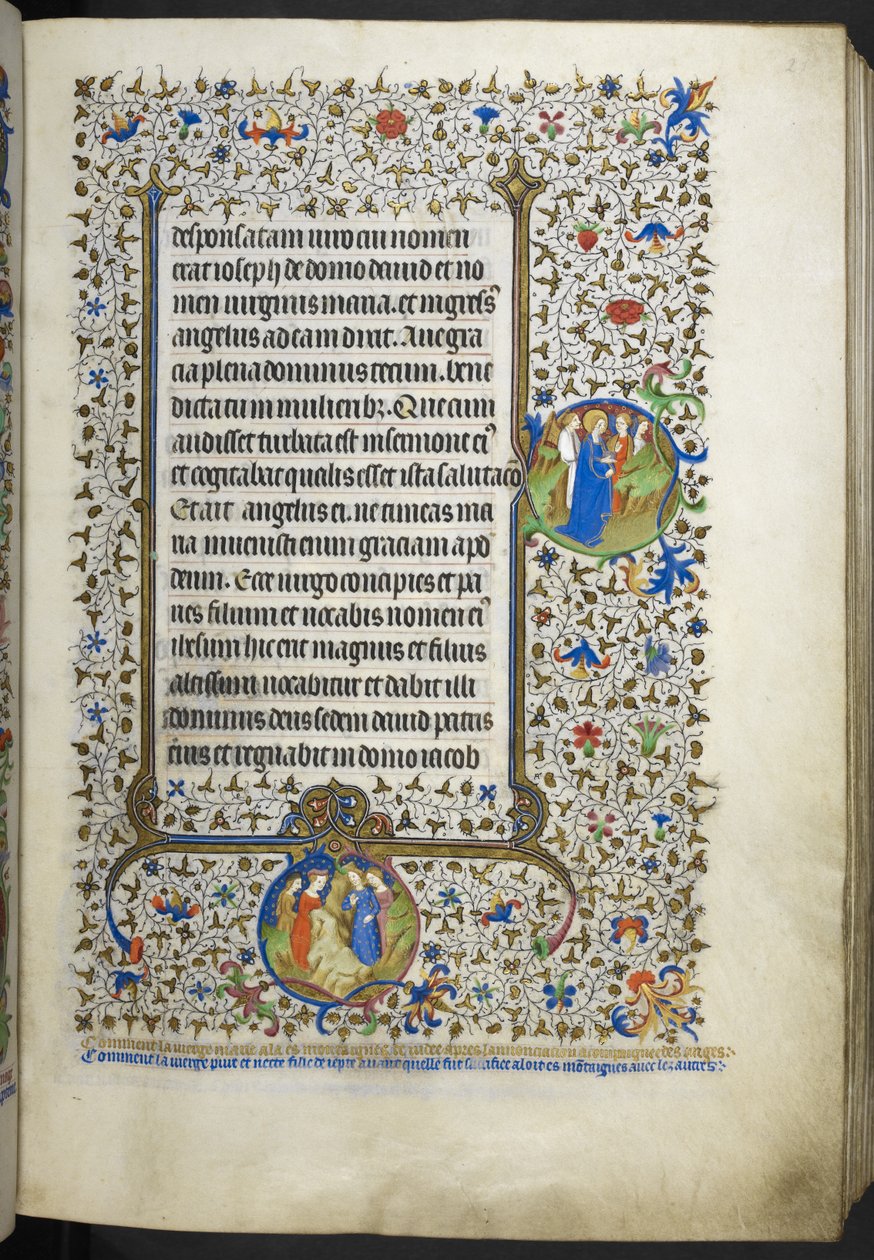 添加 Ms 18850 f.21r 《时间之书》（《贝德福德时间》），约 1410 年至 1430 年（牛皮纸上的墨水、彩色和金色）。 作者 法语学校