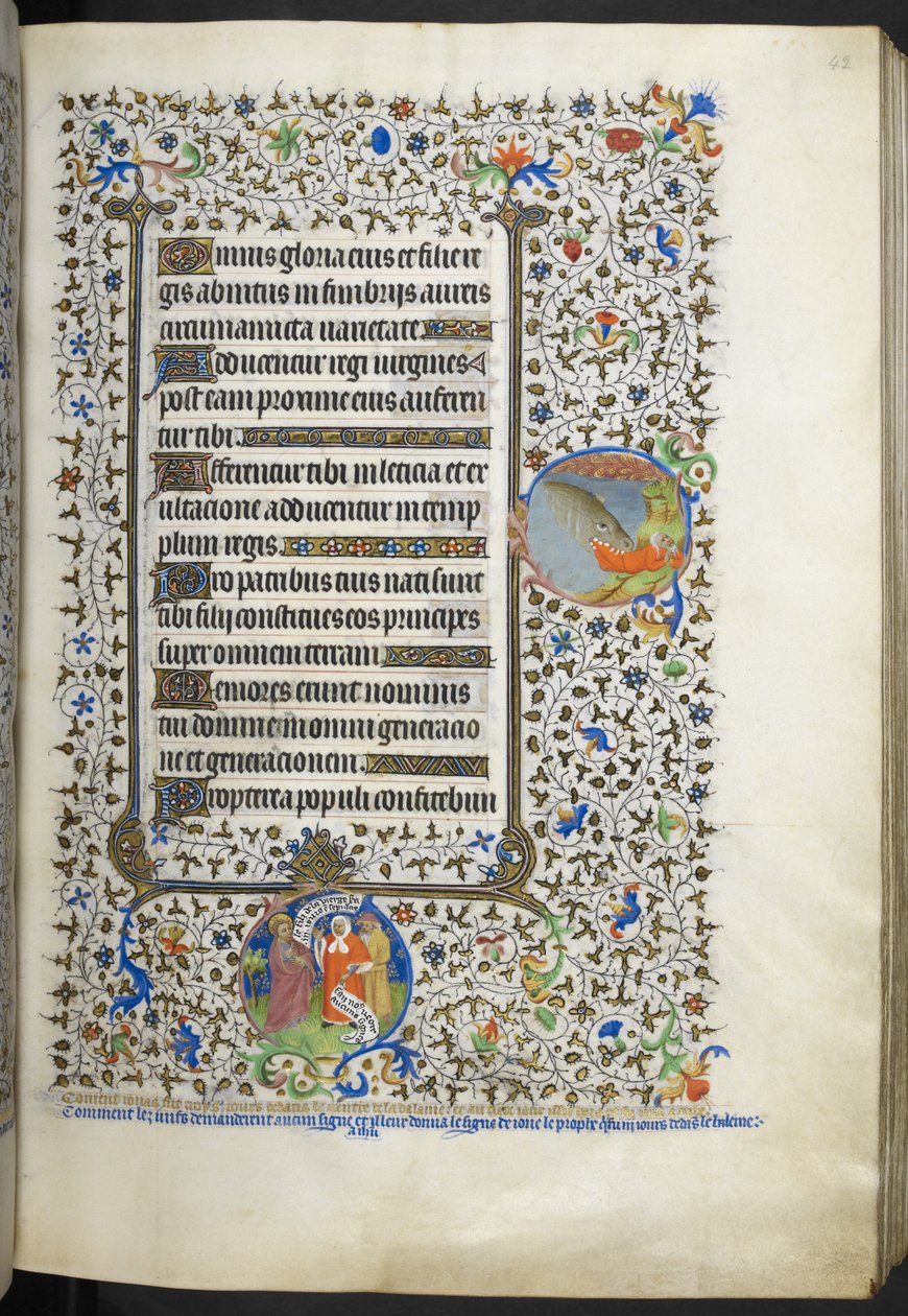 添加 Ms 18850 f.42r 《时间之书》（《贝德福德时间》），约 1410-30 年（牛皮纸上的墨水、彩色和金色）。 作者 法语学校