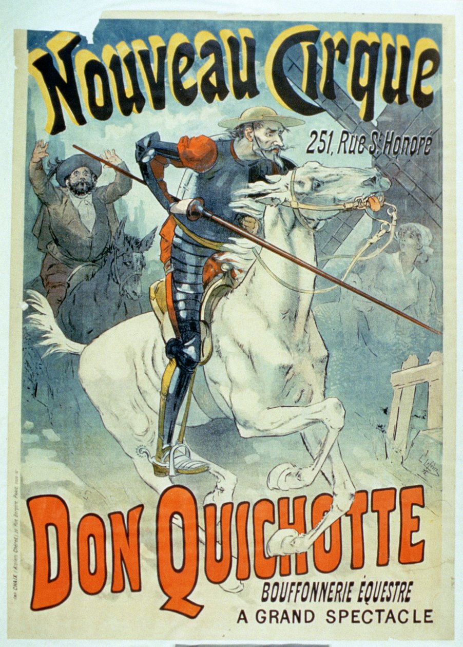 Don Quixote，New Circus，Horseback Buffoonery的广告 作者 法语学校