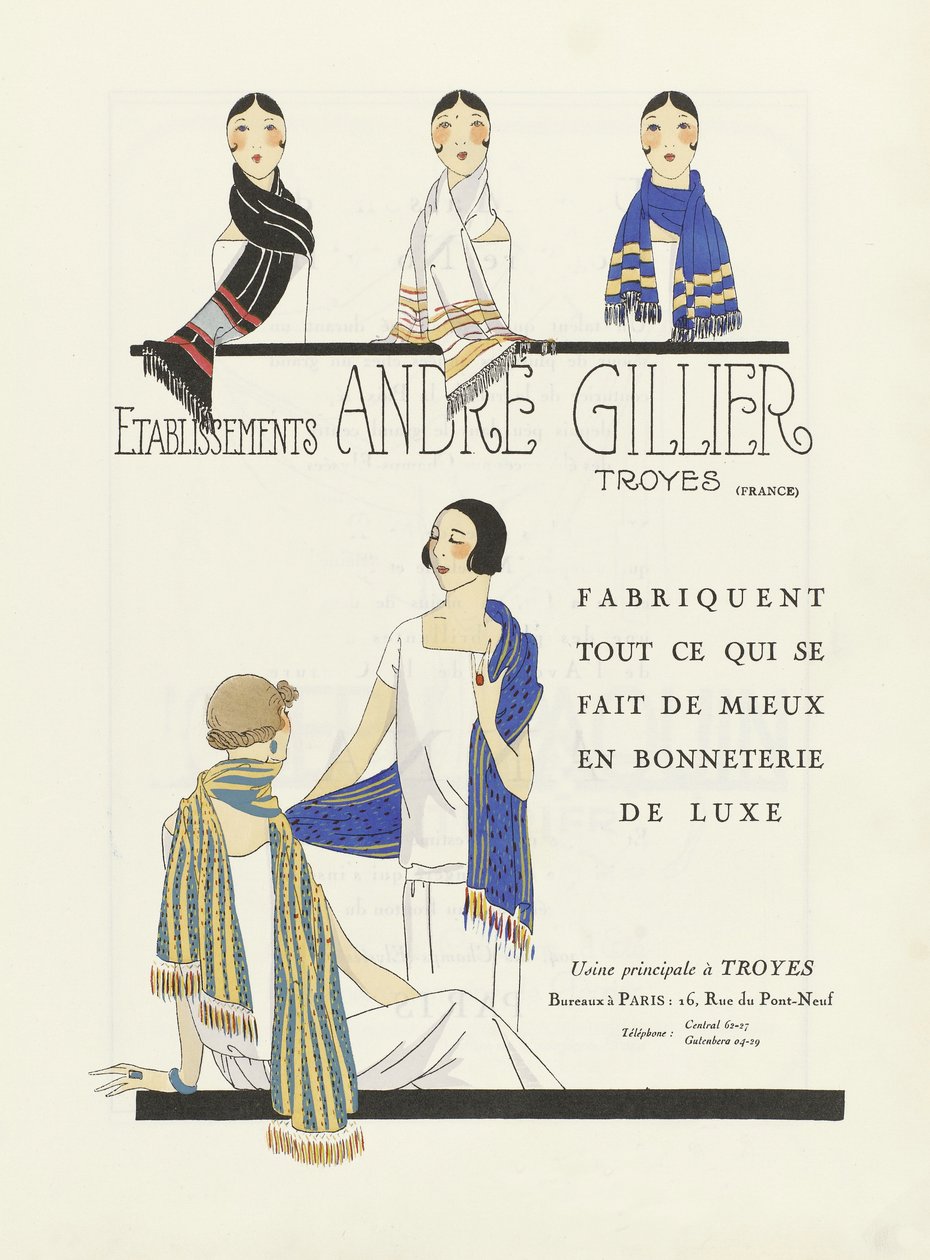 Etablissements Andre Gillier 的广告，1920 年代出版（模板印刷品） 作者 法语学校