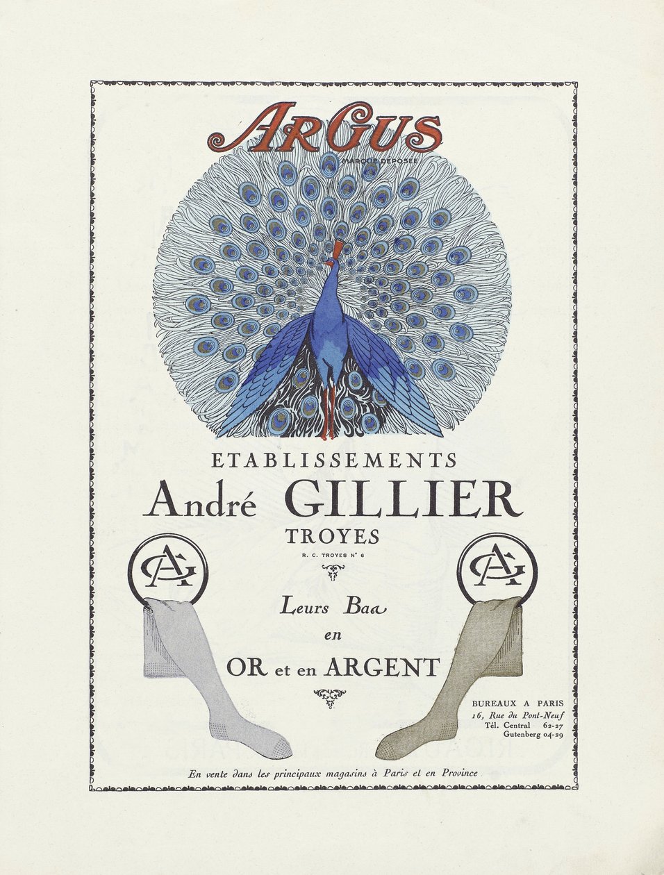 Etablissements Andre Gillier 的广告，1924 年出版（模板印刷品） 作者 法语学校
