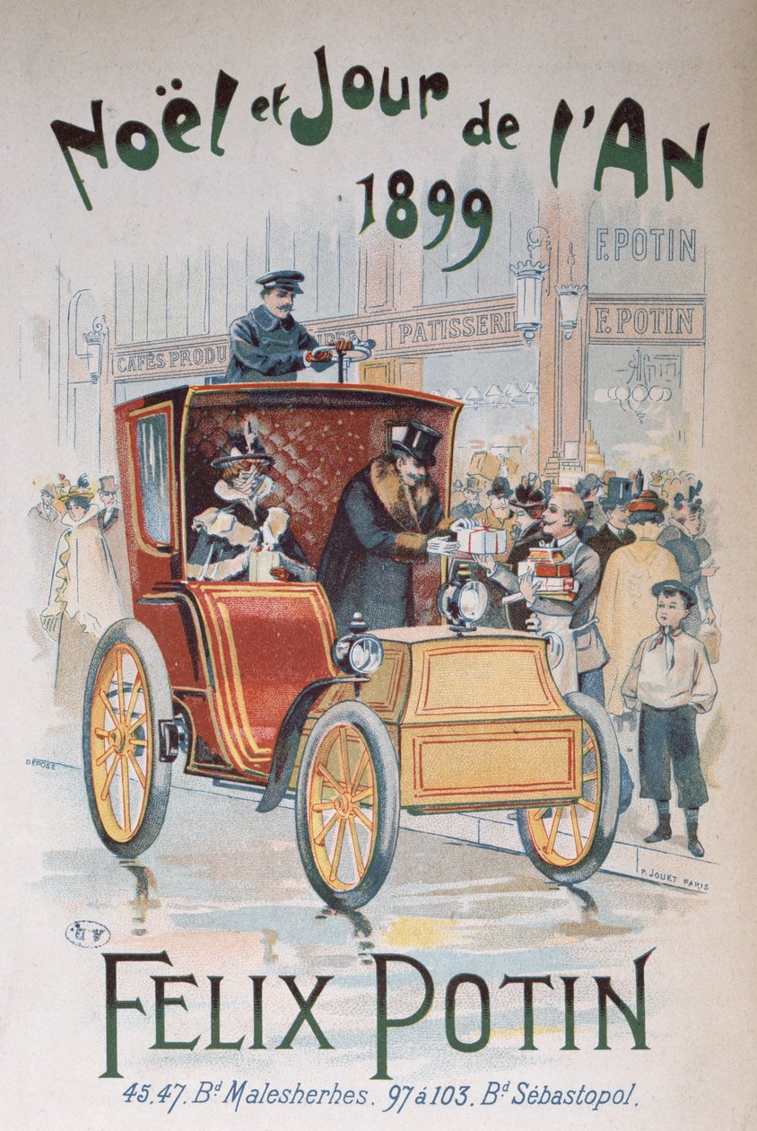 Felix Potin的广告，圣诞节和新年1899年 作者 法语学校