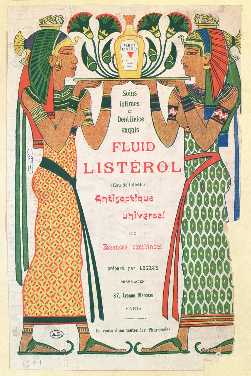 Fluid Listerol的广告，1901年 作者 法语学校