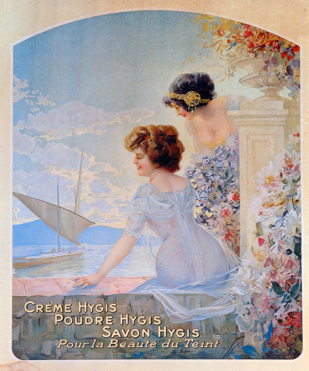 适用于皮肤的Hygis美容产品广告，c.1910 作者 法语学校