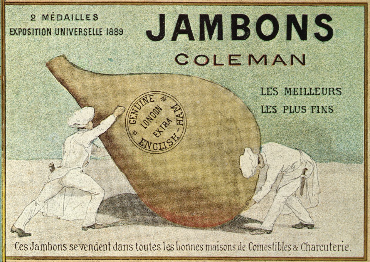 Jambons Coleman "的广告，19世纪末（彩色平印）。 作者 法语学校