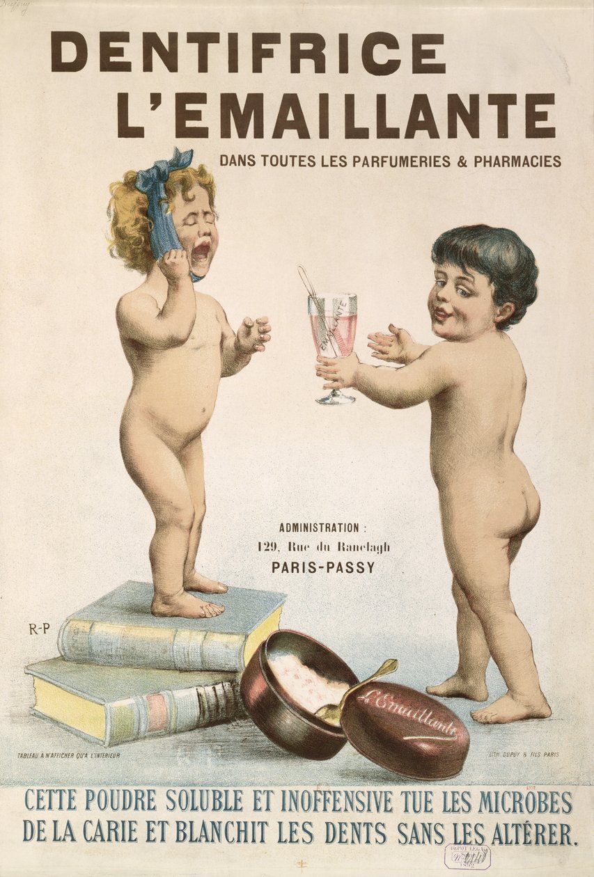 1892年，LEmaillante Dentifrice的广告 作者 法语学校