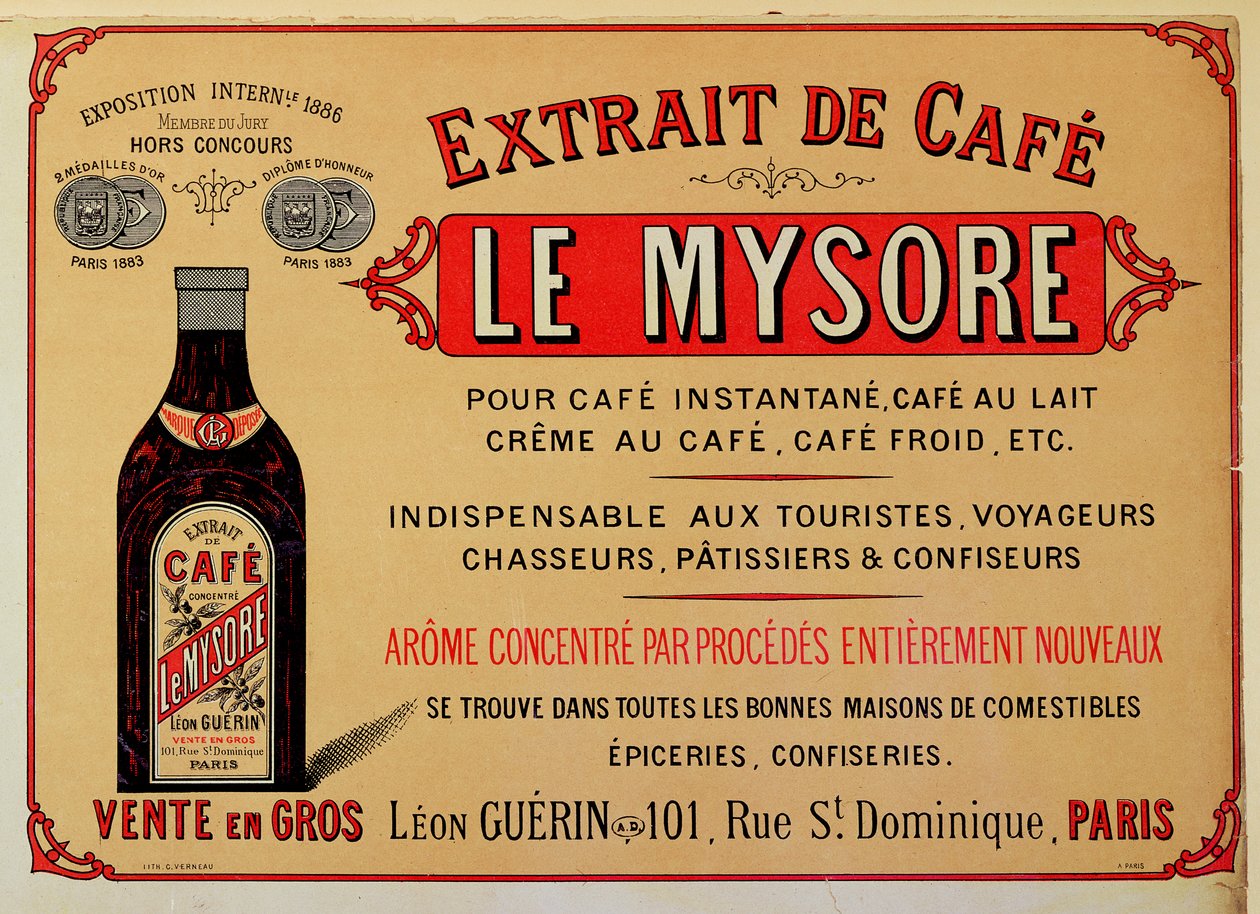 Le Mysore咖啡提取物的广告 作者 法语学校