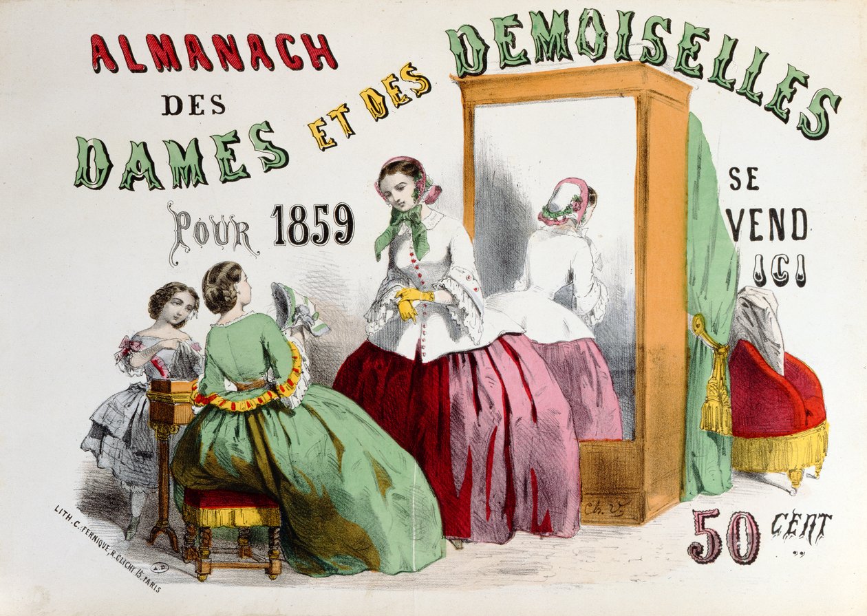 1859年在巴黎出版的Charles Fernique雕刻的女士和少女年鉴 作者 法语学校