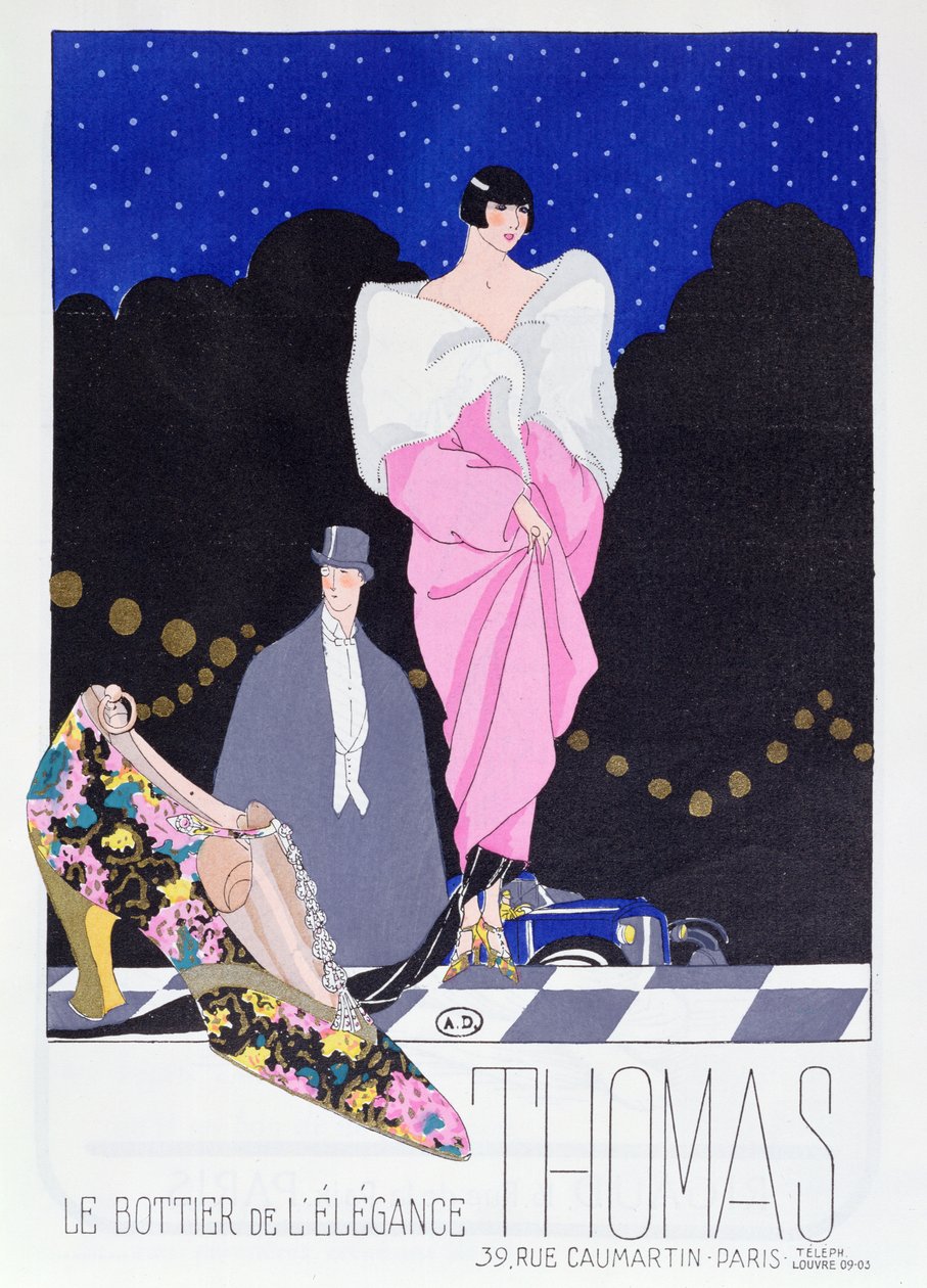 1924年时尚杂志Art-Gout-Beaute为Bootmaker Thomas做广告 作者 法语学校