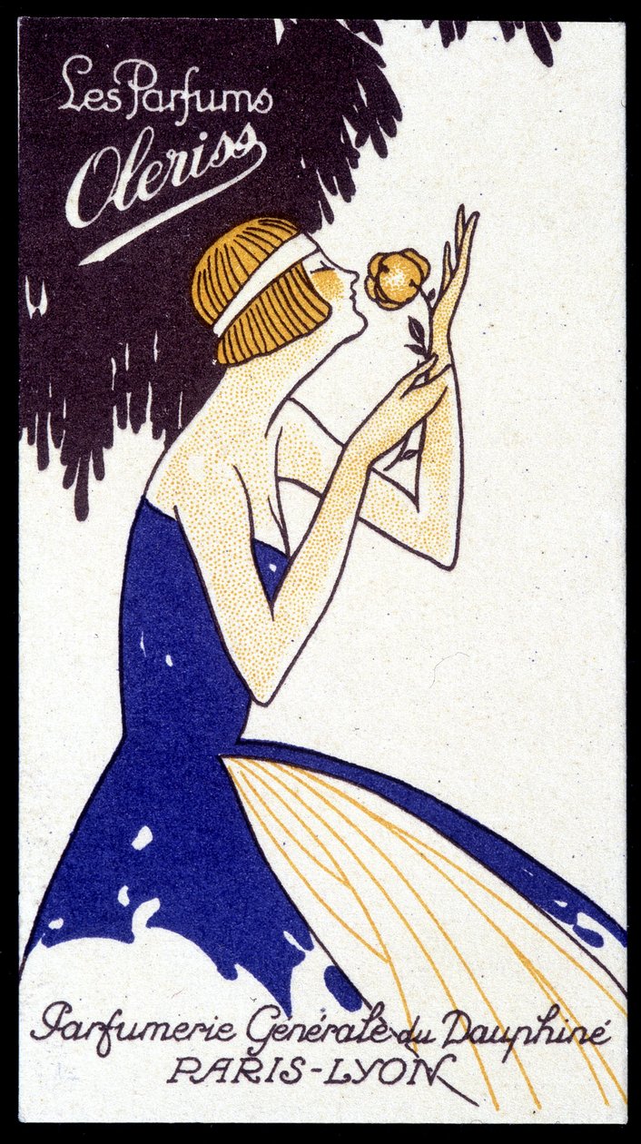 Advertising card for Oleriss perfumes from the Perfumerie Générale du Dauphiné. 作者 法语学校