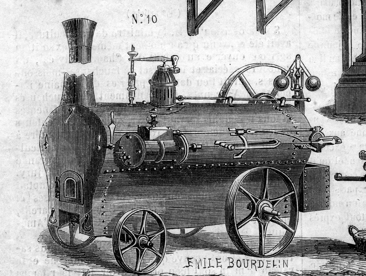 农业机械：1860年在巴黎农业竞赛中展示的机车。1860年7月7日《世界画报》第169期上的版画。 作者 法语学校