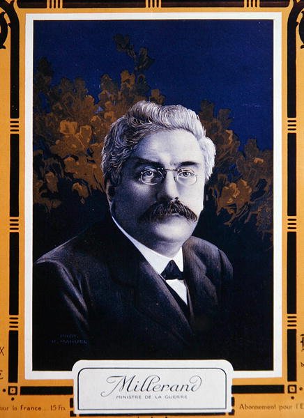 1915年，亚历山大-米勒兰担任战争部长（彩色平版印刷）。 作者 法语学校