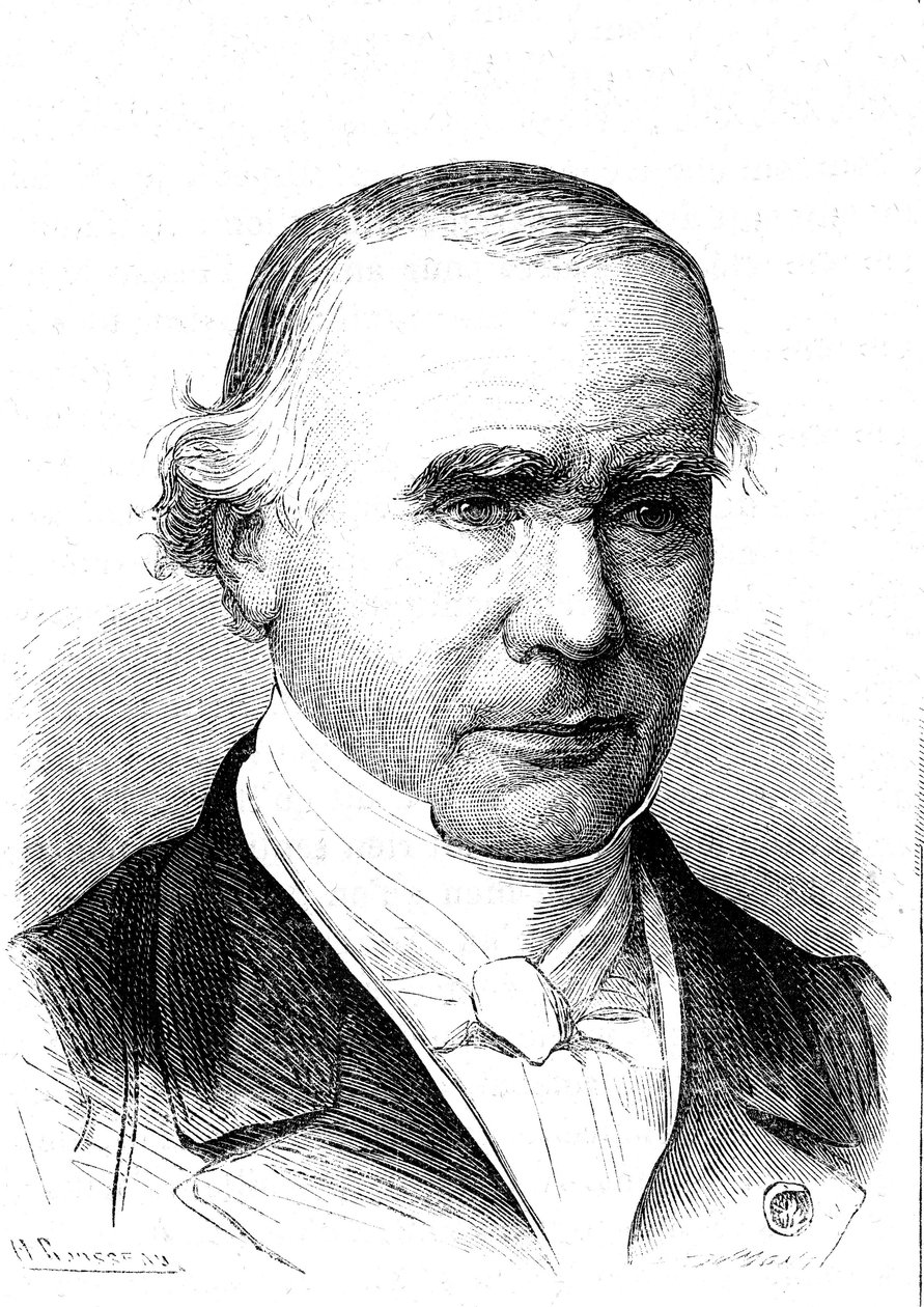 阿尔弗雷德-维尔普（Alfred VELPEUR，1795-1867 年），法国解剖学家和外科医生，维尔普带的发明者。1867 年雕刻 作者 法语学校