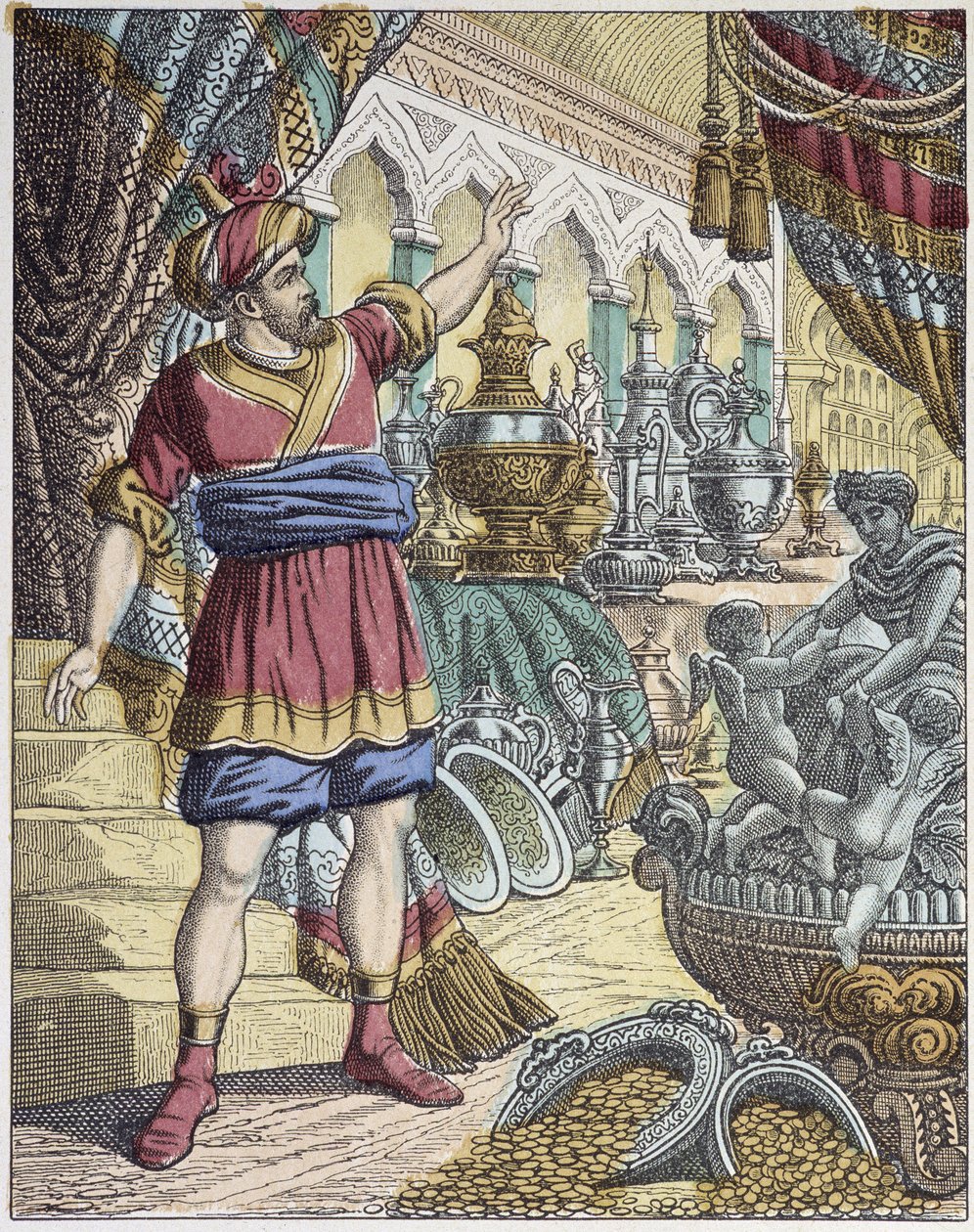 Ali-Baba (Ali Baba) in a treasure room. Tales of the thousand and one nights. - image of Epinal, Pellerin 作者 法语学校