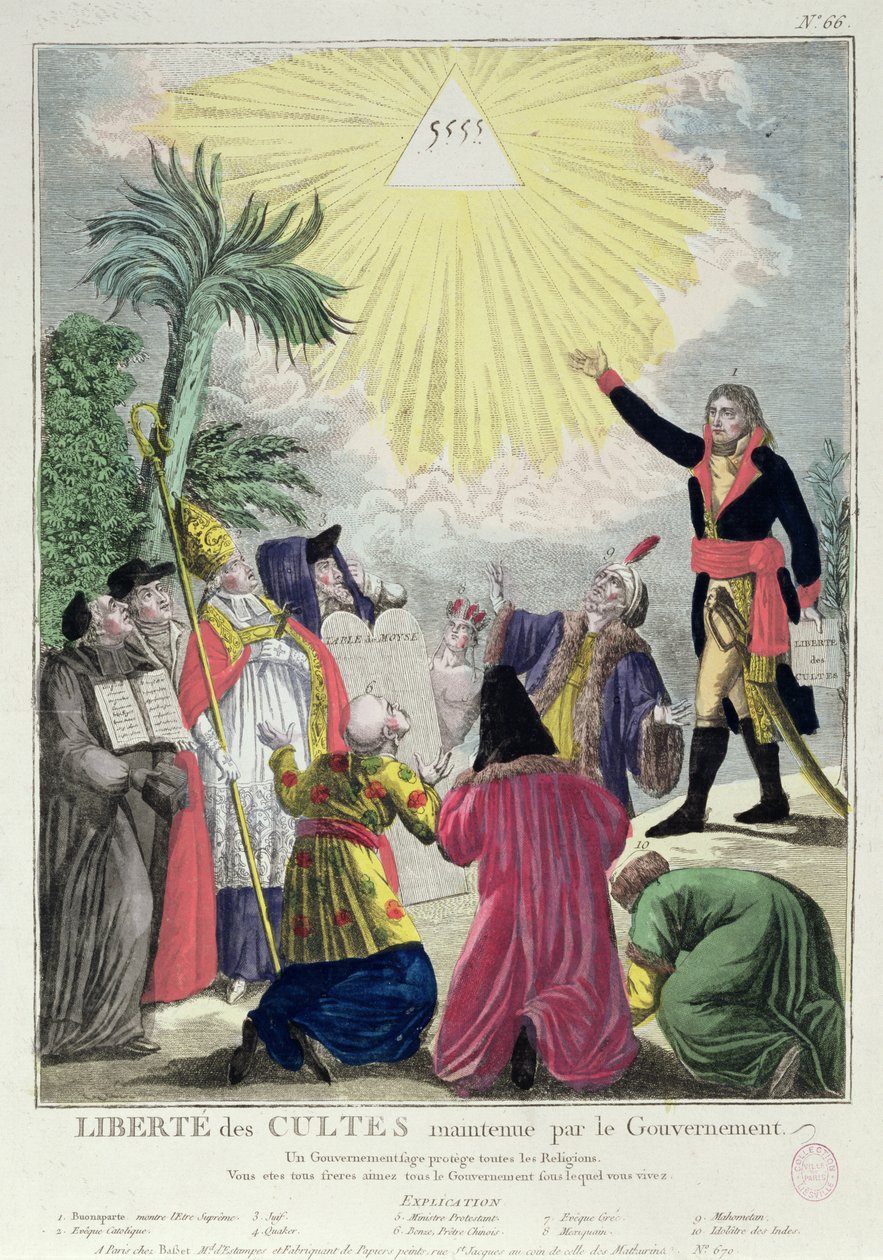Napoleon Bonaparte（1769-1821）与教皇庇护七世（1742-1823）1801之间的Concordat寓言（另见175951） 作者 法语学校