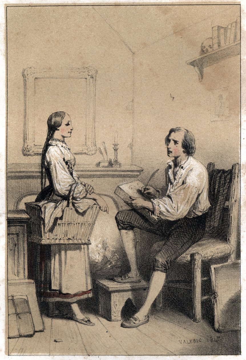 Alois Senefelder（或Aloysius或Aloys）或Johann Nepomuk Franz Aloys（1771-1834），捷克诗人和雕刻家，在愤怒和绝望的时刻，仍然没有一张纸，导致他把所有东西扔进火里，写下了洗衣店的说明 作者 法语学校