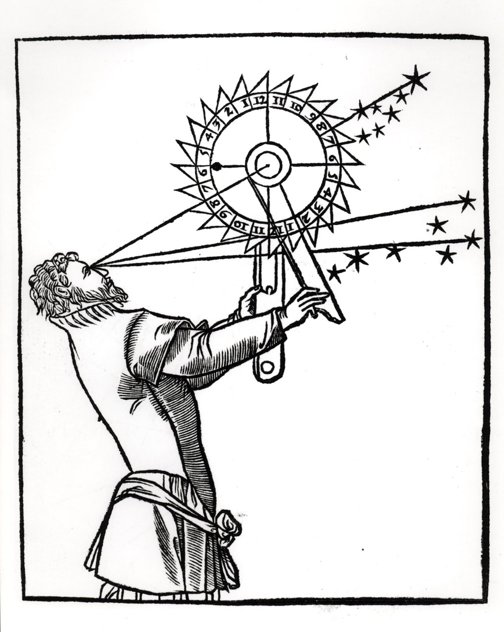 星盘，来自Cosmographia的插图由Petrus Apianus（1495-1552），由Vivant Gualtherot在巴黎出版，1551年Vivant 作者 法语学校
