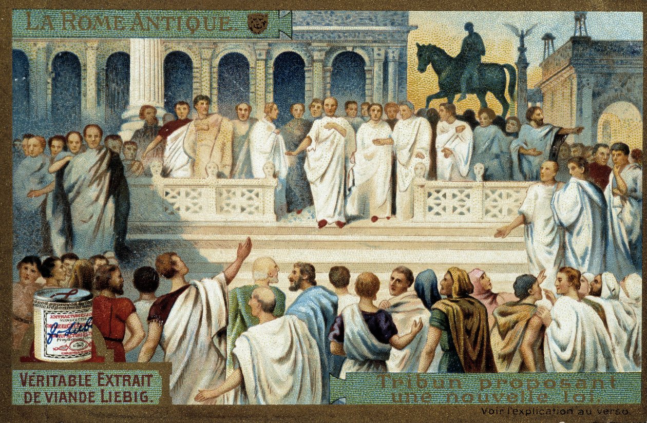 古罗马：提出新法律的护民官 - Liebig Chromolithography, v.1900 作者 法语学校