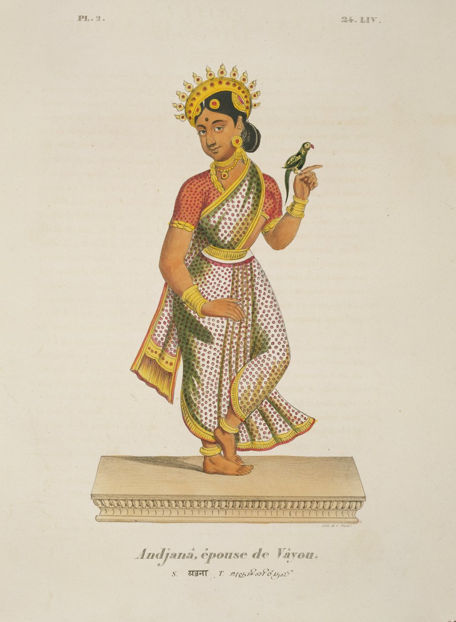 Andjana，Vayu的妻子，由C. de Motte雕刻（1785-1836） 作者 法语学校