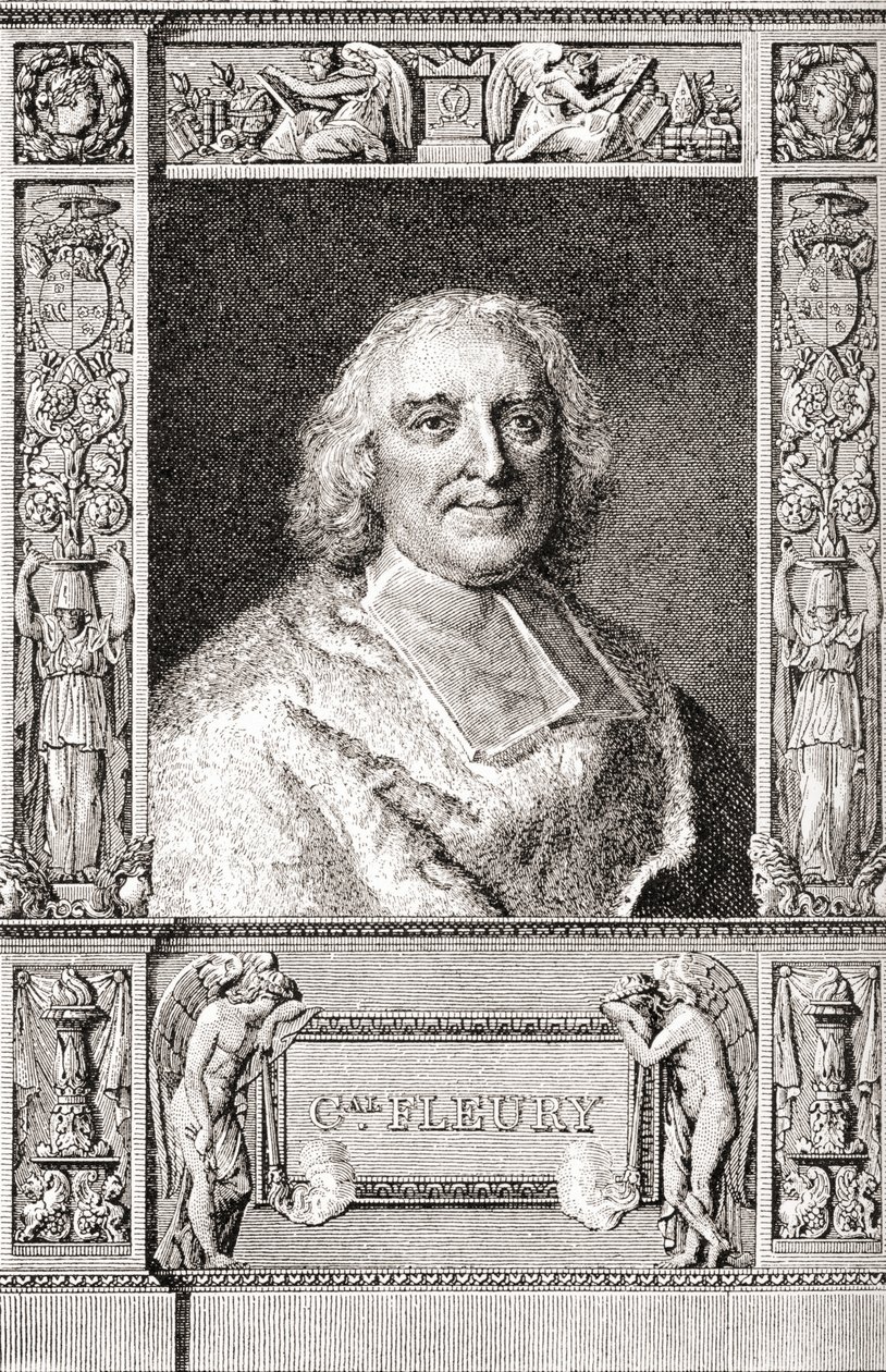 弗雷瑞斯主教André-Hercule de Fleury，1653年至1743年。法国红衣主教兼路易十五首席部长。从1908年出版的免费时间。 作者 法语学校