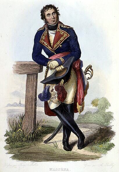 安德烈-马塞纳（1758-1817），法国总理，里沃利公爵，见Ed.Mennechet, "Le Plutarque francais"(法语) 作者 法语学校