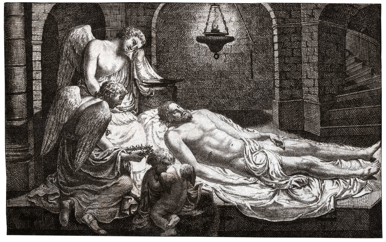 Angels around Jesus. (engraving 作者 法语学校