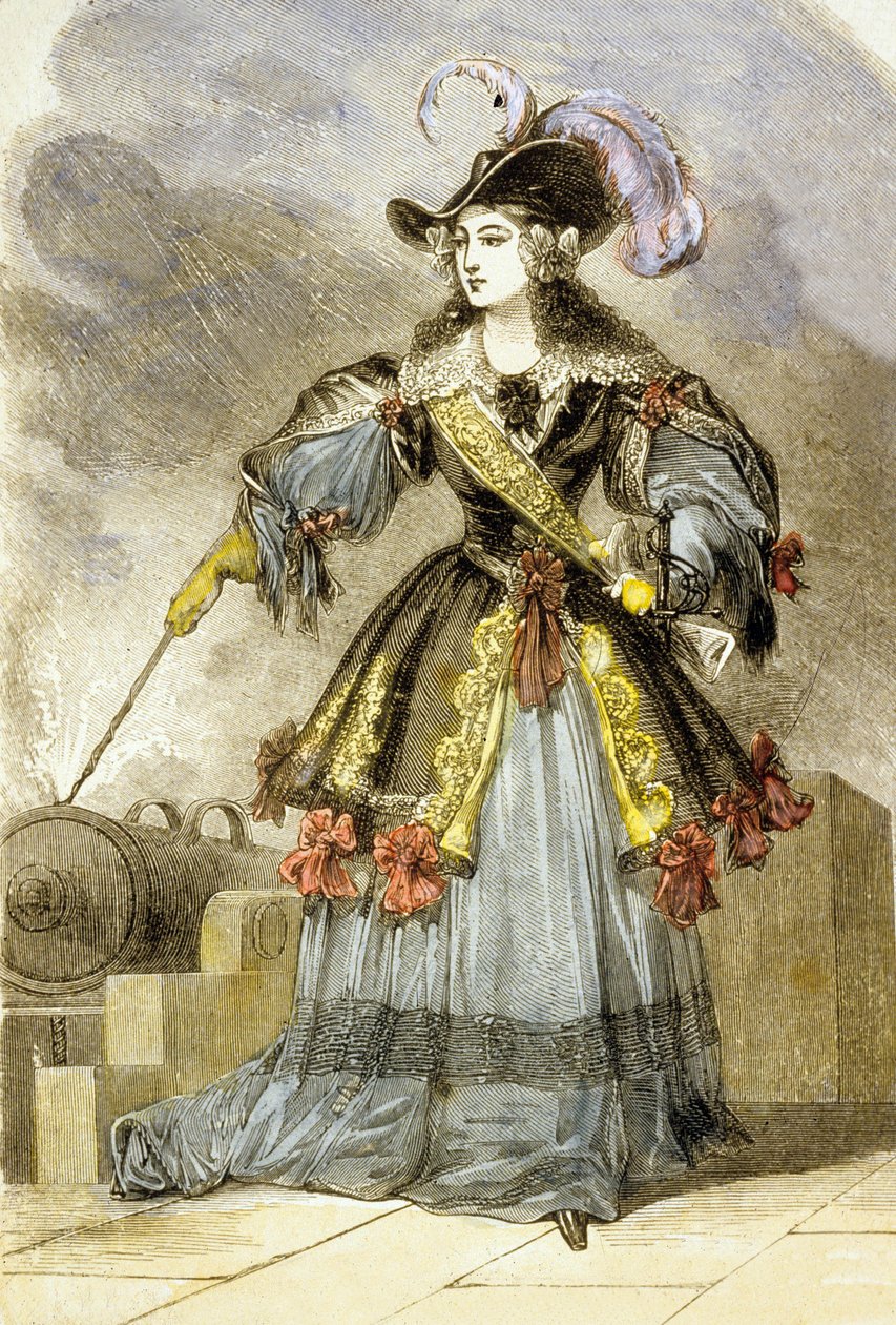 安妮-玛丽-路易丝-德-奥尔良为巴士底狱鸣枪（彩色雕刻） 作者 法语学校
