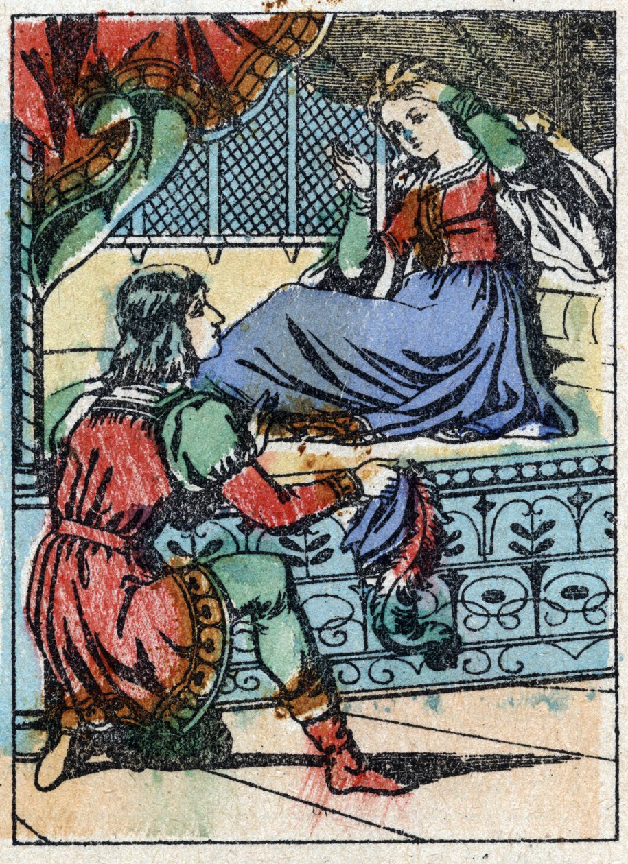 法国作家查尔斯·佩罗（Charles Perrault，1628-1703 年）的故事“La belle au bois dorant”的匿名插图。 Imaging Pellerin 木雕 - Epinal, sd。 19世纪末。 作者 法语学校