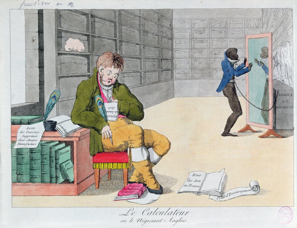 反英文卡通，c.1803 作者 法语学校