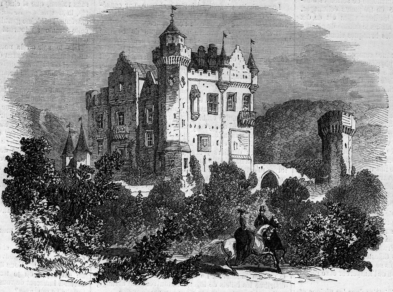 Architecture: exterior view of Abbotsford Castle (1824), where writer Walter Scott lived. Scotland 作者 法语学校