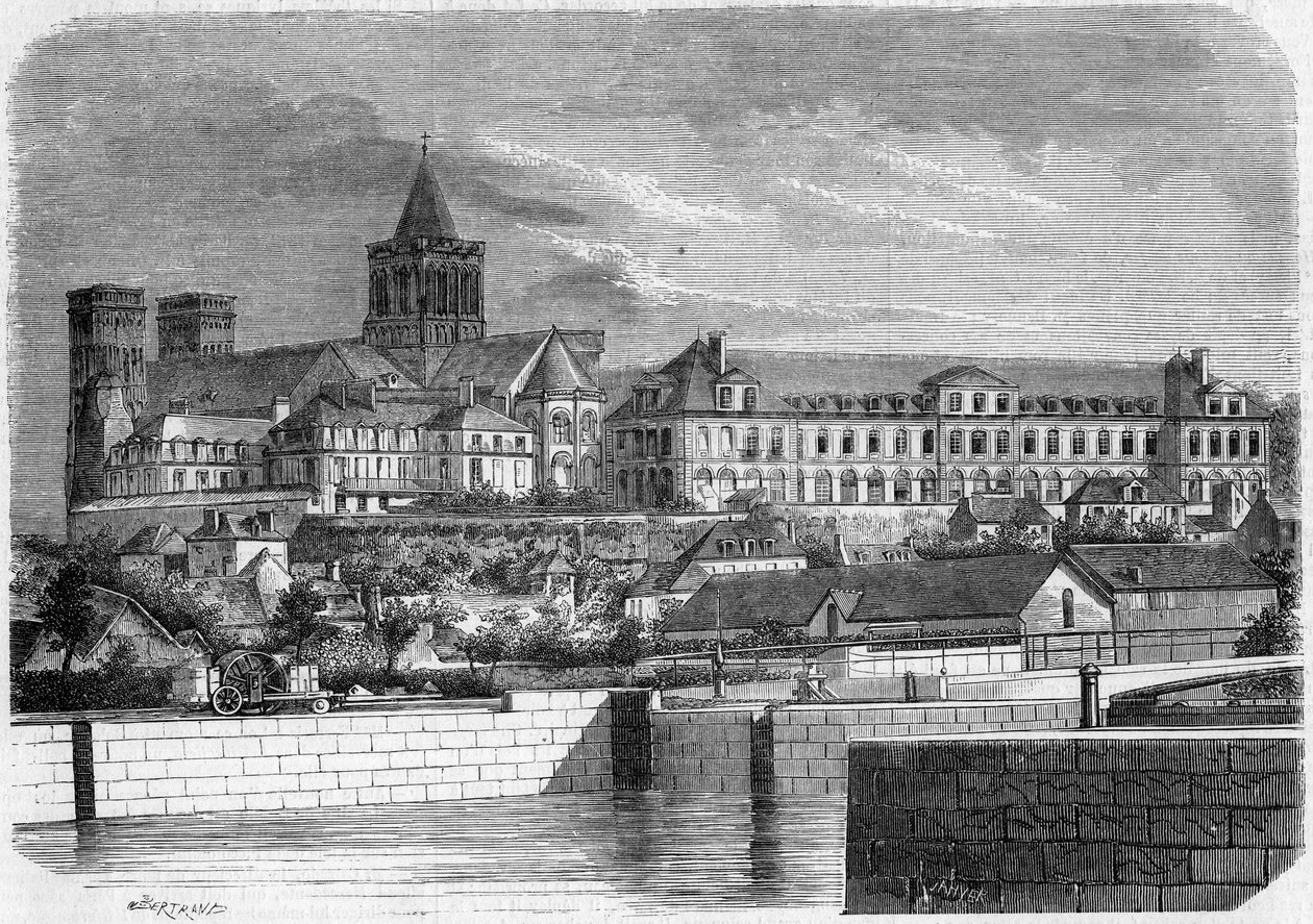 建筑：Abbey aux Dames（约1060年）和圣三一教堂（罗马式风格）的景色。卡昂，卡尔瓦多斯省 (14) 作者 法语学校