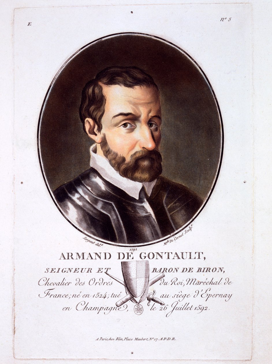 Armand de Gontaut，来自伟大的人物肖像，杰出的女性，以及法国令人难忘的主题，出版于1787-92 作者 法语学校